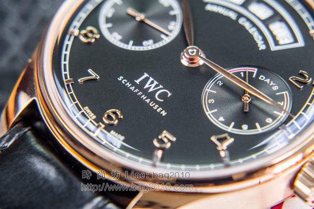 IWC手錶 V2升級版 萬國lW52850 葡萄牙萬年曆腕表系列 萬國表高端機械男表  hds1438